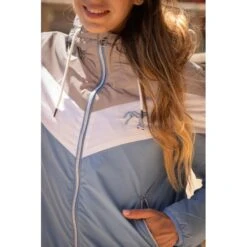 PÉNÉLOPE Blouson Lecciblock - Bleu Artic -Caval’Style Boutique blouson lecciblock bleu arctique 4