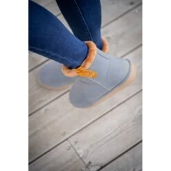 PÉNÉLOPE Boots Fourrées - Gris & Brun -Caval’Style Boutique boots fourrees gris brun 3