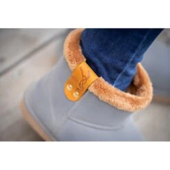 PÉNÉLOPE Boots Fourrées - Gris & Brun -Caval’Style Boutique boots fourrees gris brun 4