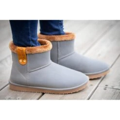 PÉNÉLOPE Boots Fourrées - Gris & Brun -Caval’Style Boutique boots fourrees gris brun 5