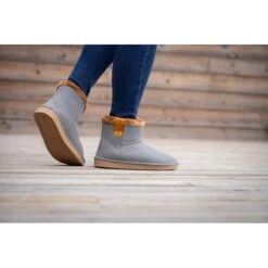 PÉNÉLOPE Boots Fourrées - Gris & Brun -Caval’Style Boutique boots fourrees gris brun 6