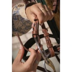 PÉNÉLOPE Bridon Smoothie Pearl - Cognac & Turquoise -Caval’Style Boutique bridon smoothie pearl cognac turquoise 1 6