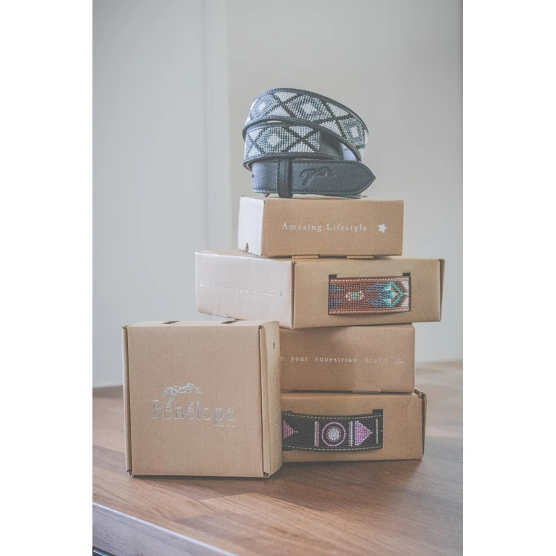 PÉNÉLOPE Ceinture Pearl - Cognac & Turquoise 5 PÉNÉLOPE Ceinture Pearl - Cognac & Turquoise – Image 5