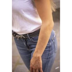 PÉNÉLOPE Ceinture Signature Perforée - Bleu -Caval’Style Boutique ceinture signature perforee bleu 4