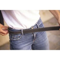 PÉNÉLOPE Ceinture Signature Perforée - Noir -Caval’Style Boutique ceinture signature perforee noir 2