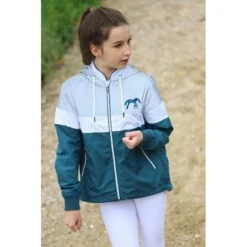 PÉNÉLOPE Coupe-vent Celecce Bleu Canard - Enfant -Caval’Style Boutique coupe vent celecce bleu canard 1 3