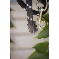 PÉNÉLOPE Longe Corde - Noir & Cuir Noir -Caval’Style Boutique longe corde noir cuir noir 2