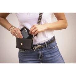 PÉNÉLOPE New Phone Pocket Perforée - Noir -Caval’Style Boutique new phone pocket noir 5