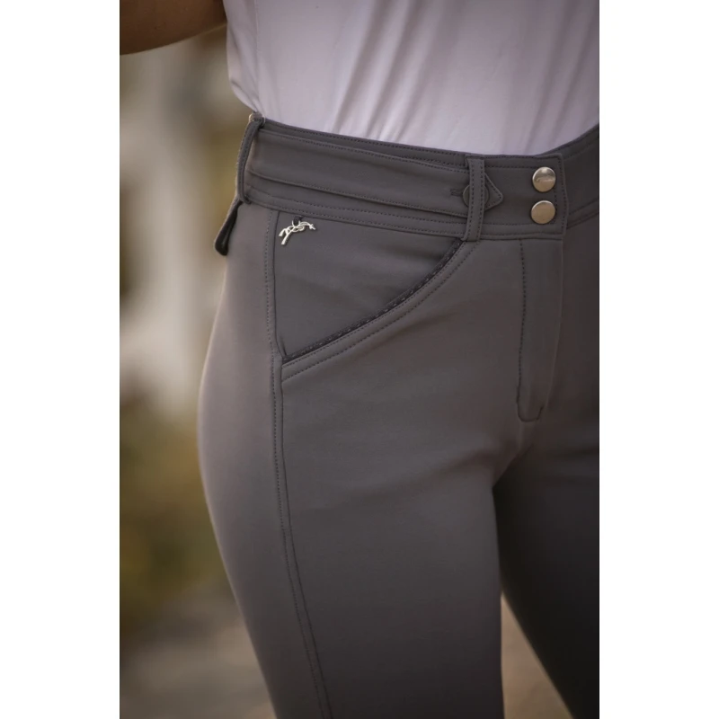 PÉNÉLOPE Pantalon D'Équitation Point Sellier Gris Foncé - Enfant 2 PÉNÉLOPE Pantalon D'Équitation Point Sellier Gris Foncé - Enfant – Image 2