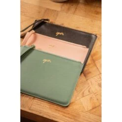 PÉNÉLOPE Pochette Plate - Noir -Caval’Style Boutique pochette plate noir 4