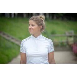 PÉNÉLOPE Polo De Concours Anaïs Manches Courtes - Blanc -Caval’Style Boutique polo de concours anais manches courtes blanc 1 4