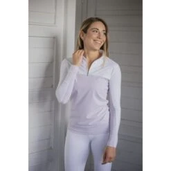 PÉNÉLOPE Polo De Concours Debbie Manches Longues - Blanc & Rose -Caval’Style Boutique polo de concours debbie manches longues blanc rose 2