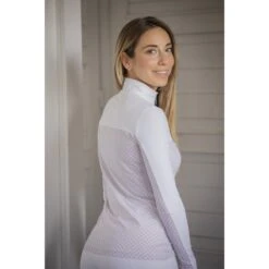 PÉNÉLOPE Polo De Concours Debbie Manches Longues - Blanc & Rose -Caval’Style Boutique polo de concours debbie manches longues blanc rose 6