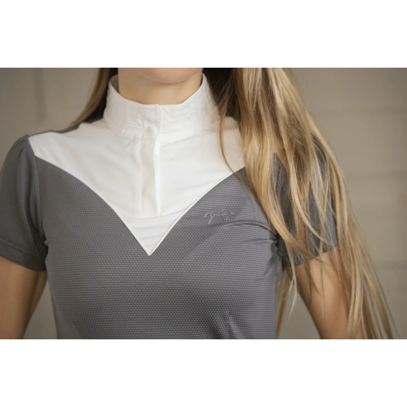 PÉNÉLOPE Polo De Concours Las Honey Manches Courtes - Anthracite 2 PÉNÉLOPE Polo De Concours Las Honey Manches Courtes - Anthracite – Image 2