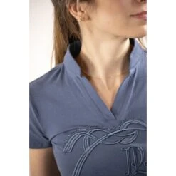 PÉNÉLOPE Polo Iliana - Bleu Gris -Caval’Style Boutique polo iliana bleu gris 3