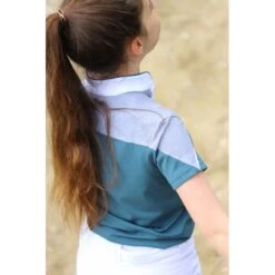 PÉNÉLOPE Polo Indy Bleu Canard - Enfant 6 PÉNÉLOPE Polo Indy Bleu Canard - Enfant -Caval’Style Boutique polo indy bleu canard 1 2