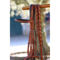 PÉNÉLOPE Rênes Tressées US - Noisette -Caval’Style Boutique renes tressees us noisette 1 2