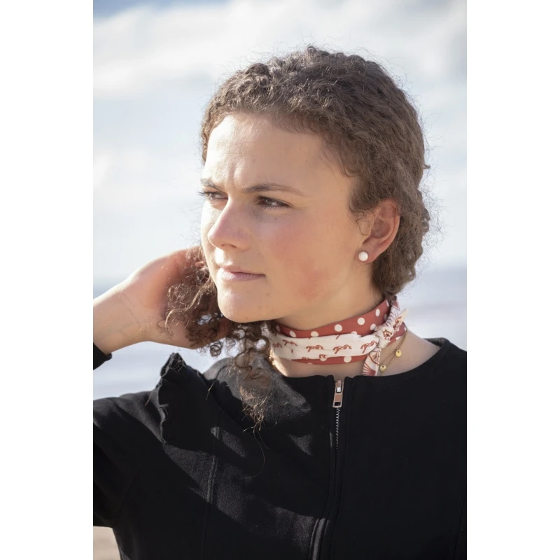 PÉNÉLOPE Ruban Twilly Sofia - Ecru & Rouille 1 PÉNÉLOPE Ruban Twilly Sofia - Ecru & Rouille