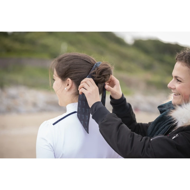 PÉNÉLOPE Ruban Twilly Sofia - Noir & Bleu Canard 2 PÉNÉLOPE Ruban Twilly Sofia - Noir & Bleu Canard – Image 2