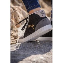 PÉNÉLOPE Sneakers Hautes Jupiter - Noir & Gris -Caval’Style Boutique sneakers hautes jupiter noir gris 3