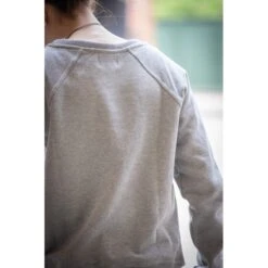 PÉNÉLOPE Sweat Chloé - Gris Chiné & Jaune -Caval’Style Boutique sweat chloe marine 1 2