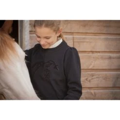PÉNÉLOPE Sweat Clotilde Noir - Enfant -Caval’Style Boutique sweat clotilde noir enfant 6