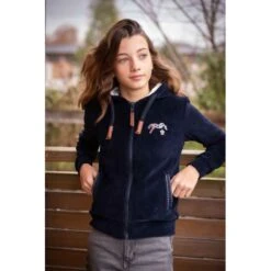 PÉNÉLOPE Sweat Emy Velvet Marine - Enfant -Caval’Style Boutique sweat emy velvet marine enfant 3