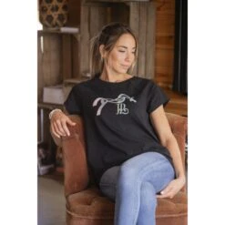 PÉNÉLOPE T-shirt Funky - Noir -Caval’Style Boutique t shirt funky noir 2