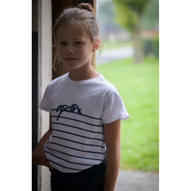 PÉNÉLOPE T-Shirt Harlem Eden By Pénélope Blanc & Lurex Marine - Enfant 3 PÉNÉLOPE T-Shirt Harlem Eden By Pénélope Blanc & Lurex Marine - Enfant – Image 3