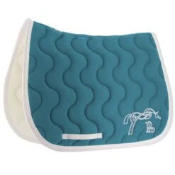 PÉNÉLOPE Tapis De Selle Point Sellier Classique - Bleu Canard & Blanc