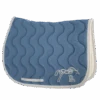 PÉNÉLOPE Tapis De Selle Point Sellier Classique - Bleu Lagon & Blanc