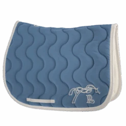 PÉNÉLOPE Tapis De Selle Point Sellier Classique - Bleu Lagon & Blanc