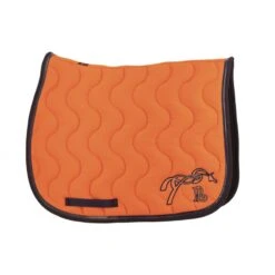 PÉNÉLOPE Tapis De Selle Point Sellier Classique - Orange & Marine