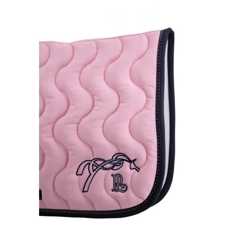 PÉNÉLOPE Tapis De Selle Point Sellier Classique - Rose Pâle & Marine 3 PÉNÉLOPE Tapis De Selle Point Sellier Classique - Rose Pâle & Marine – Image 3