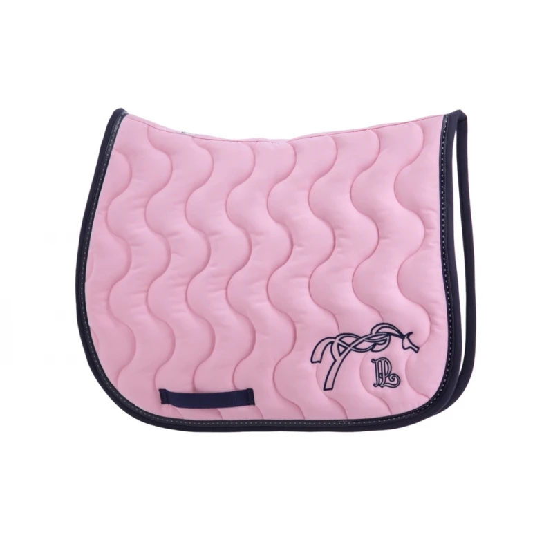 PÉNÉLOPE Tapis De Selle Point Sellier Classique - Rose Pâle & Marine 1 PÉNÉLOPE Tapis De Selle Point Sellier Classique - Rose Pâle & Marine