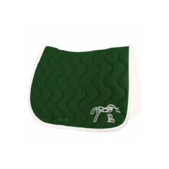 PÉNÉLOPE Tapis De Selle Point Sellier Classique - Vert Forêt & Blanc