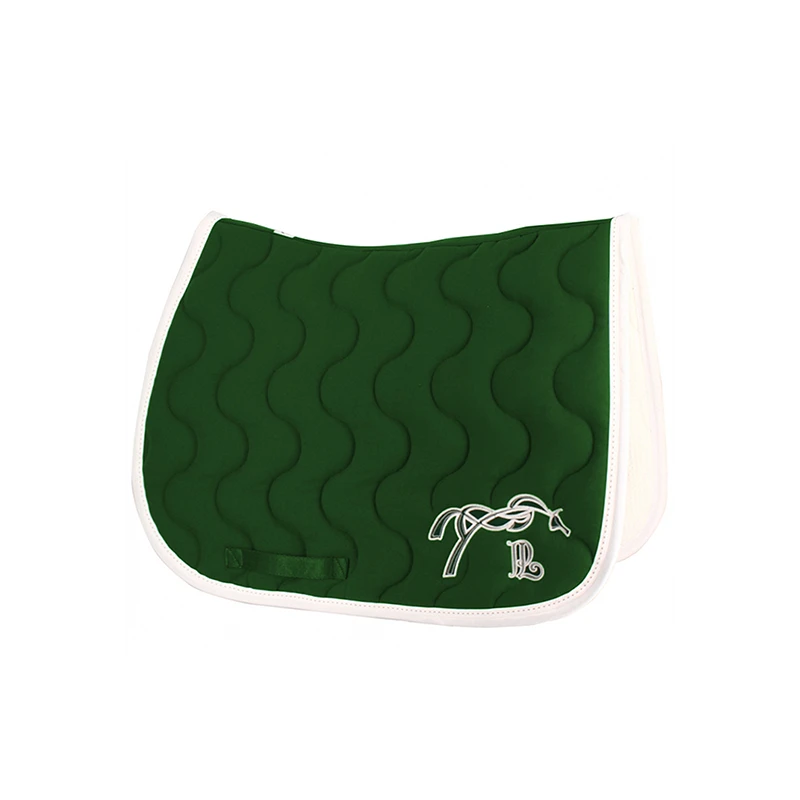 PÉNÉLOPE Tapis De Selle Point Sellier Classique - Vert Forêt & Blanc 1 PÉNÉLOPE Tapis De Selle Point Sellier Classique - Vert Forêt & Blanc